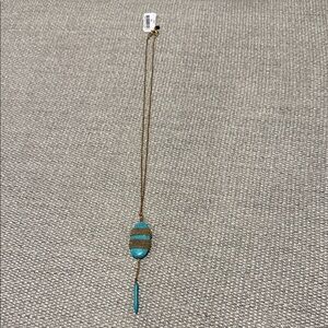 Nordstrom Turquoise and Gold Striped Necklace